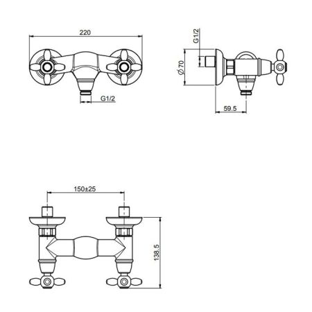 FIMA|Carlo Frattini Olivia Смеситель для душа внешнего монтажа, цвет хром, артикул F5005/1CR