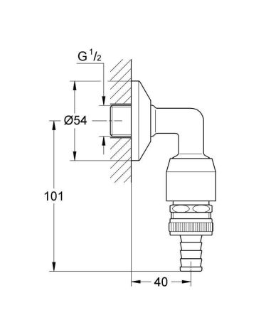 Штуцер GROHE 1/2 дюйма, хром (41126000)