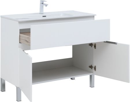 Мебель для ванной Aquanet Алвита New 100 1 ящик, 2 дверцы, белый матовый, артикул 00274184