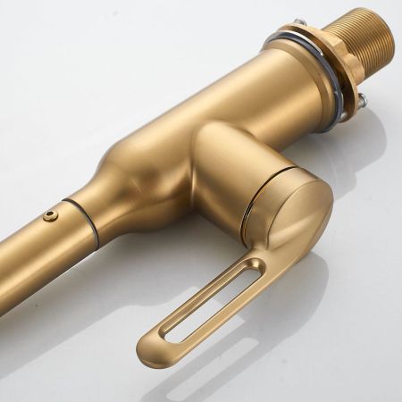 Смеситель для кухни с гибким изливом Raffine F303G-1, золотой сатин, артикул F303G-1