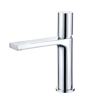 AQG Tube, однорычажный смеситель для раковины (излив 12 см), без донного клапана, цвет хром