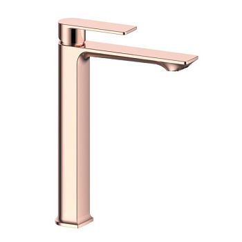 Смеситель для раковины высокий Voda NV25MRG, розовое золото