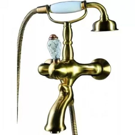 Смеситель для ванны (душевой комплект) CRYSTAL, бронза_Комплект