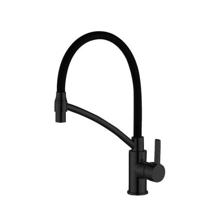 Смеситель для кухни с гибким изливом Haiba HB73644-7, черный, артикул HB73644-7