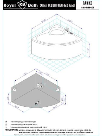 Гидромассажная ванна Royal Bath  FANKE COMFORT 140x140x65, артикул RB581200CO