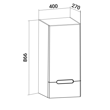 Шкаф навесной Runo Парма 40 левый (00-00001145), артикул 00-00001145