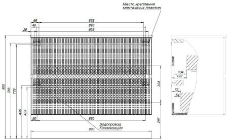 Тумба под раковину Aquanet Джейн 100 мисти грин, артикул 00313320