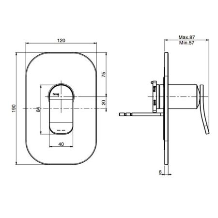 Fima Carlo Frattini Flo Смеситель для душа, встраиваемый, цвет: чёрный матовый