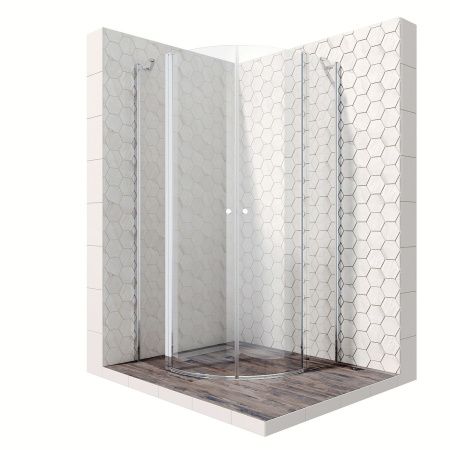 Душевой уголок Ambassador Nord 13011101-ST16, полукруглый, угловой трап, 90х90