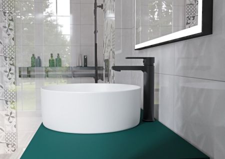 Смеситель для раковины Cersanit BRASKO BLACK однорычажный черный клик клак (63107), артикул 63107