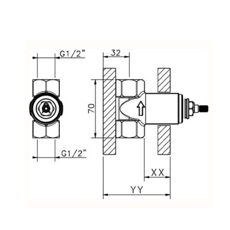 Внутрення часть, Cisal, запорного вентиля, стандарт подвода воды-1/2"