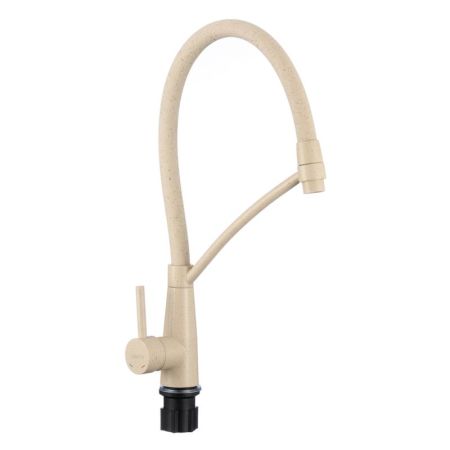 Смеситель для кухни с гибким изливом Fmark FS8255-Y, бежевый