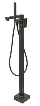 Fiore Kube, однорычажный напольный смеситель для ванны с ручным душем, цвет черный матовый