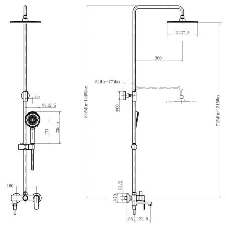 Душевая система FASHUN A2489, хром