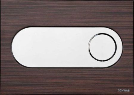 Schwab Circle, панель смыва с 2 клавишами, цвет основы wenge, цвет клавиш глян. хром, артикул 5800814