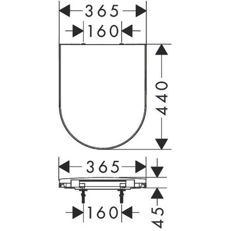 Сиденье для унитаза, Hansgrohe, EluPura Original S, с крышкой, ширина, мм-365, глубина, мм-540, с плавным опусканием SoftClose, с верхним креплением, материал сиденья-пластик, цвет-белый, артикул 60148450