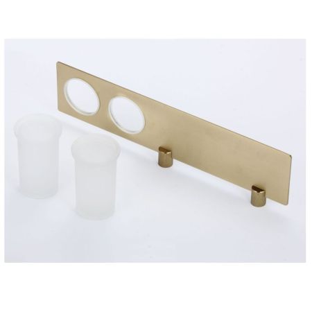 Стакан для ванной комнаты двойной Savol S-002168C, матовое золото, артикул S-002168C