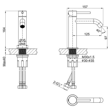 Смеситель Lemark Kalina для раковины (LMF-2112S-SS), артикул LMF-2112S-SS