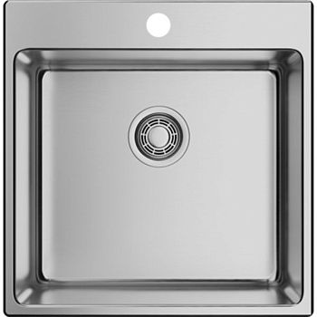 Мойка, OMOIKIRI, Amadare, ширина, мм-500, глубина, мм-505, высота, мм-200, тип установки-встраиваемый, отверстия для смесителя-1, с переливом, сифон, донный клапан, уплотнительная подкладка в комплекте, автоматический донный клапан приобретается отдельно,