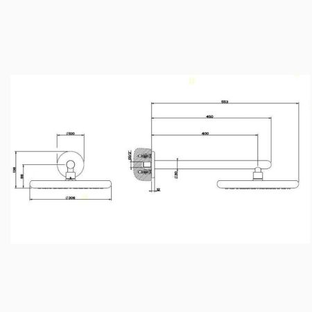 Gessi Goccia Верхний душ для настенного крепления Ø306мм, цвет: хром, артикул 33756#031