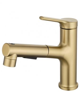Смеситель для раковины с выдвижным изливом WONZON & WOGHAND, Брашированное золото (WW-A40862-BG), артикул WW-A40862-BG