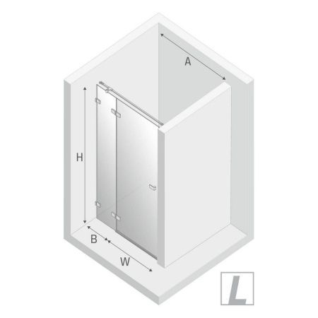 Дверь в нишу NEW TRENDY AVEXA BLACK 110x200 EXK-1552 (черный), артикул EXK-1552