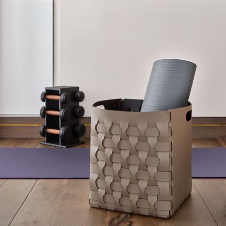 ADJ Корзинка Bottega, 35x40xH30 см., цвет: белый/панна котта, артикул 1048.10/16