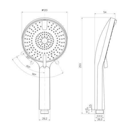 Лейка для душа Milardo Rora 4F (ROR4FCRM18), артикул ROR4FCRM18