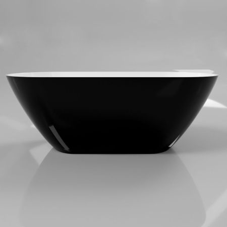 Ванна WHITECROSS Coral X 170x77 (черный/белый глянец) иск. камень, артикул 0203.170077.10100