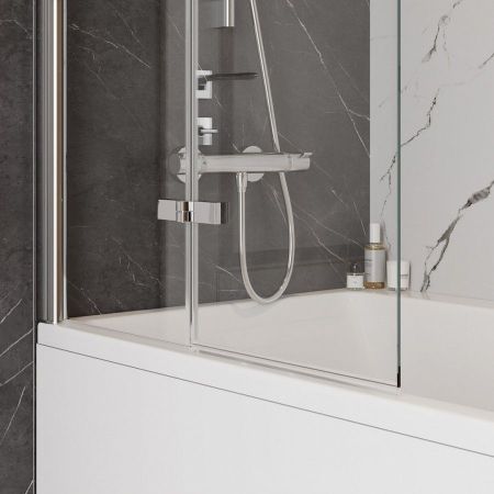 Шторка на ванну 80х140 см Maretti Valentina VA41R8014097-015, профиль хром, артикул VA41R8014097-015