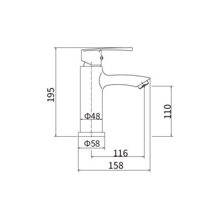 Смеситель для раковины Plstart PL1003-30, хром/мрамор