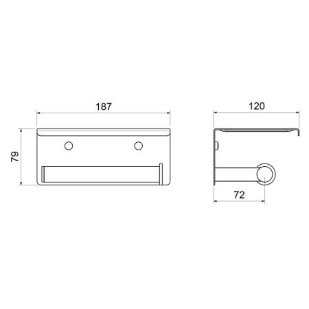 Бумагодержатель с полкой для телефона Timo Luiro черное золото (18543/18), артикул 18543/18