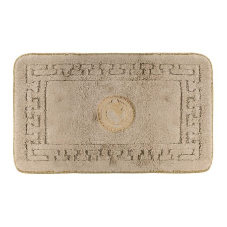 Коврик для ванной комнаты 70х140 см. логотип АФИНА, капучино, окантовка золото, артикул 30785
