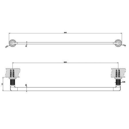 GESSI INCISO Полотенцедержатель, 60 см, цвет: Black XL
