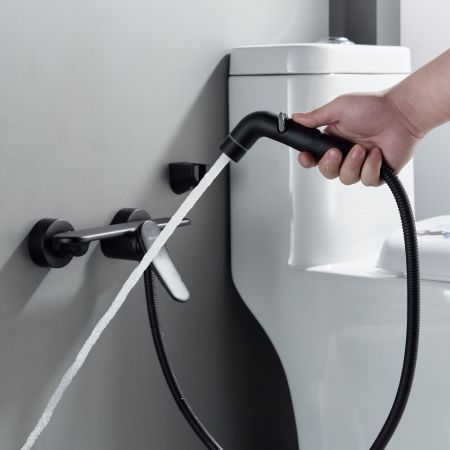 Гигиенический душ со смесителем Shevanik S4705H-1, черный