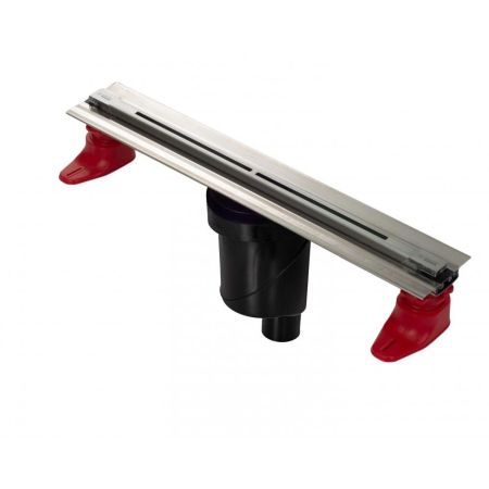 Желоб BERGES водосток SUPER line 550, матовый хром, S-сифон D50/105 H50 вертикальный, артикул 090080