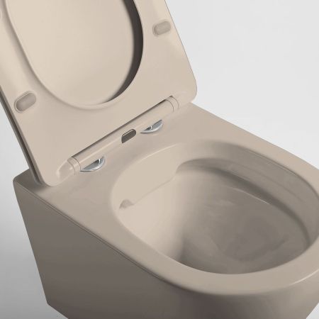 Унитаз подвесной Globo VT1-14SMC безободковый, цвет капучино мат., ультратонкое сиденье soft-close, артикул VT1-14SMC