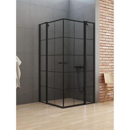 Душевое ограждение NEW TRENDY NEW SOLEO BLACK 90x90x195 K-0580 (черный), артикул K-0580
