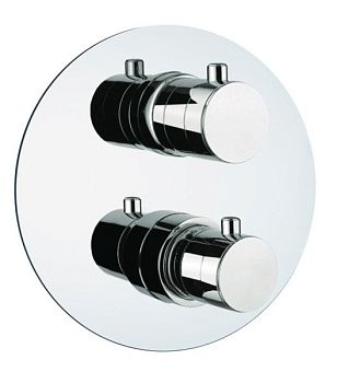 Fiore X-Termo, встраиваемый в стену смеситель для душа на 3 выхода, с термостатом (круглая панель и ручки), цвет золото