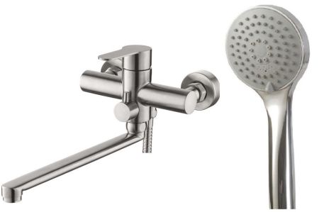 Смеситель Orlando для ванны., изл. 300мм, с акс., нерж.сталь, артикул: OL 31, артикул OL 31