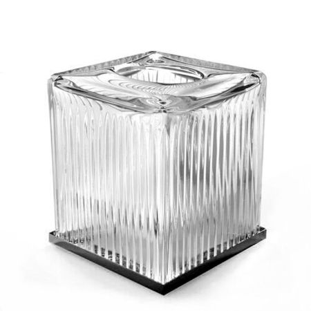 Контейнер для бумажных салфеток, 3SC, Elegance, настольный, ширина, мм-130, глубина, мм-130, высота, мм-150, материал-хрусталь, цвет-никель черный матовый, артикул EL71ACRCFM