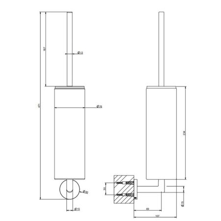 Gessi Tondo Ершик настенный черный, цвет: Copper PVD, артикул 63620#030