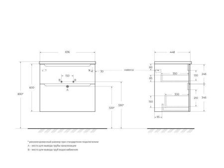 Мебель для ванной комнаты BELBAGNO ETNA-H60-700, артикул KEP-70-BO