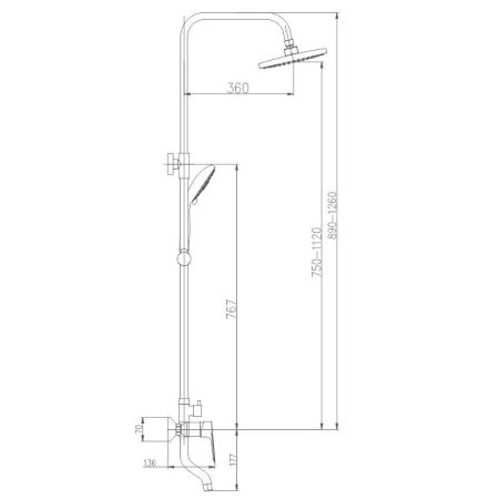 Душевая система Haiba HB2414, хром, артикул HB2414