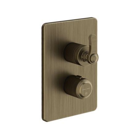 GESSI VENTI20 Смеситель встраиваемый, термостатический, с переключателем на 2 положения, внешняя часть, цвет Antique Brass