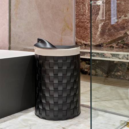 ADJ Корзина для мусора Bottega, D22xH35 см., цвет: черный/серый, артикул 2035.01/03