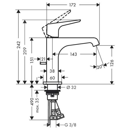 AX Citterio E Смеситель для раковины 125, артикул 36110820