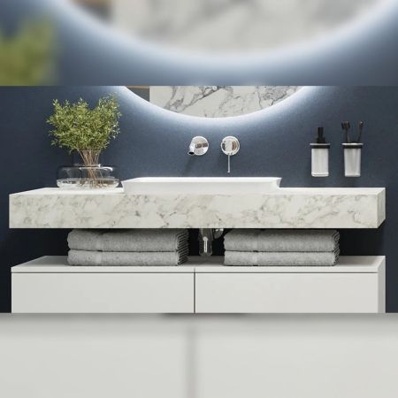 Столешница Velvex Unit 120, белый мрамор, артикул st.UNI.120-630