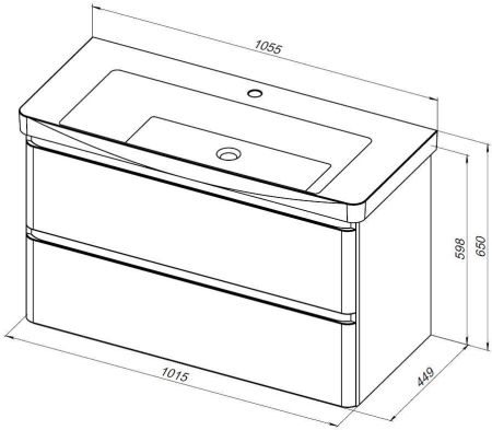Тумба под раковину Aquanet Эмбер 105 белый матовый, артикул 00330469