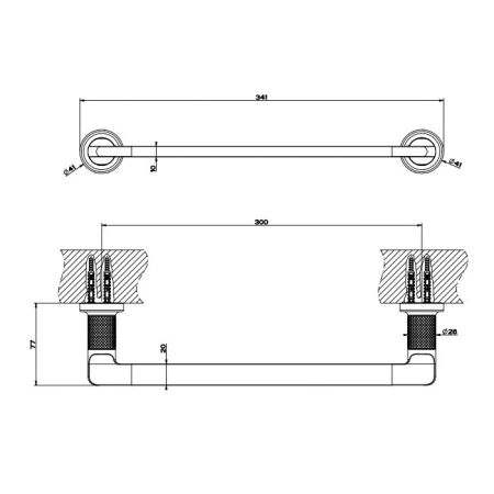 GESSI INCISO Полотенцедержатель, 30 см, цвет: золото